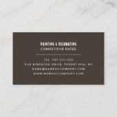 ブルーペイントブラシ、画家&デコレーター 名刺 (裏面)