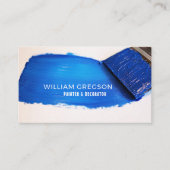 ブルーペイントブラシ、画家&デコレーター 名刺 (正面)