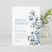 ブルーペオエレガントニーフローラグリーンリーブライダルシャワー 招待状 (スタンド正面)