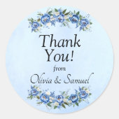 ブルーペオニーの花嫁と花婿より、心からの感謝を込めて ラウンドシール (正面)