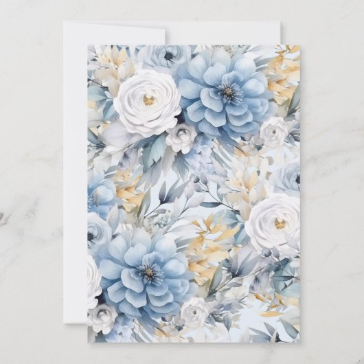 ブルーペタルボーイズベビーシャワー招待状 招待状 (裏面)