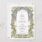 ブルーペチュニアブライダルシャワーアールヌーボーデコ 招待状 (正面)