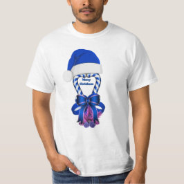 ブルーペパーミントクリスマスホリデーキャンディーケーン Tシャツ