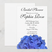 ブルーペリウィンクルエレガントフローラブライダルシャワー 招待状 (正面/裏面)