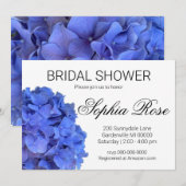 ブルーペリウィンクルエレガントフローラブライダルシャワー 招待状 (正面/裏面)