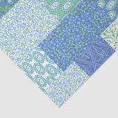 ブルーペリウィンクルフローラボホフェイクパッチワークパターン 薄葉紙 (詳細)