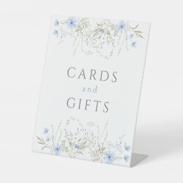 ブルーペリウィンクルワイルドフラワー結婚式の引き出物ギフト 台座サイン