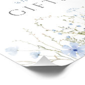 ブルーペリウィンクル結婚ワイルドフラワーのカードのギフトサイン フォトプリント            (角)