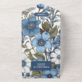 ブルーペリウィンクル結婚ワイルドフラワーズ オールインワン招待状 (外側)