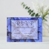 ブルーペリウインクルエレガントフローラアジサイRSVP 出欠カード (スタンド正面)