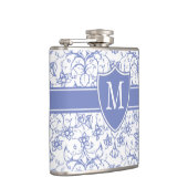 ブルーペリウニスタイリッシュクル模様のモノグラム フラスク (右)