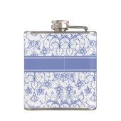 ブルーペリウニスタイリッシュクル模様のモノグラム フラスク (裏面)