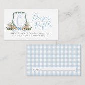 ブルーペリカンボーイ赤ちゃんシャワーおむつラッフル エンクロージャーカード (正面/裏面)