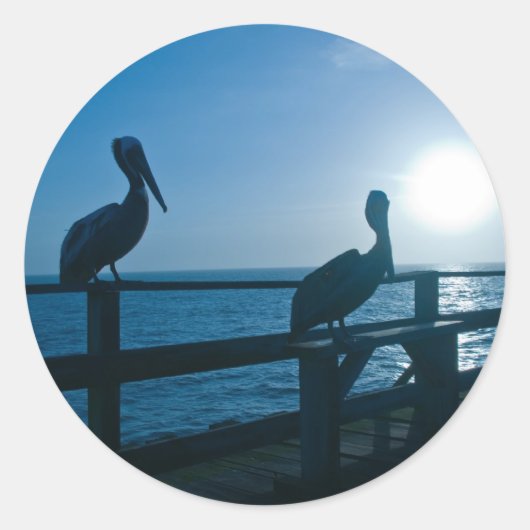 ブルーペリカン/ステッカー ラウンドシール (正面)