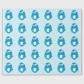 ブルーペンギンラッピング紙 ラッピングペーパー (フラット)