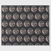 ブルーペンタグラムウィッチクラフトブラックハロウィーン ラッピングペーパー (フラット)