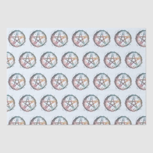 ブルーペンタグラムウィッチクラフトライトブルーハロウィーン 薄葉紙 (正面)