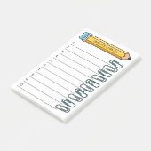 ブルーペーパークリップ&ペンシルあなたの名前10 To Doリスト ポストイット (アングル)