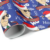 ブルーホおもしろいー社長ジョーバイデン氏クリスマス ラッピングペーパー (ロールコーナー)