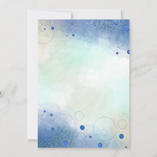 ブルーホイルエレガントバルーン60th誕生日パーティー 招待状 (裏面)