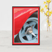 ブルーホイールとノックオフ カード (黄色い花)