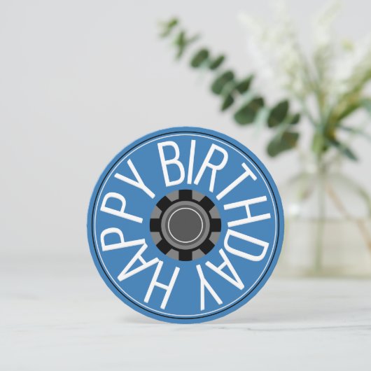 ブルーホイールスチームパンクハッピーバースデーグリーティング シーズンカード (スタンド正面)