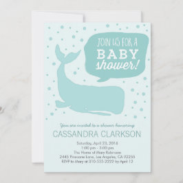 ブルーホエースタイリッシュルベビーシャワー招待状 招待状