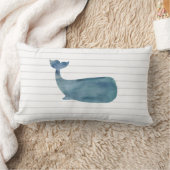 ブルーホエーストライプルビーチ名門私立校風のデコール ランバークッション (ブランケット)