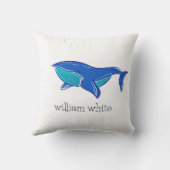 ブルーホエーパーソナライズされたル装飾用クッション クッション (裏面)