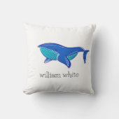 ブルーホエーパーソナライズされたル装飾用クッション クッション (正面)