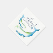 ブルーホエーパーソナライズされたル誕生日 スタンダードカクテルナプキン (角)