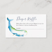 ブルーホエールおむつラッフル招待状囲い エンクロージャーカード (正面)