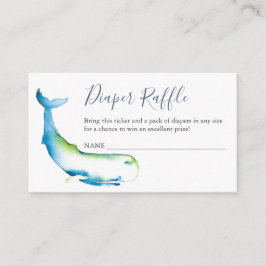 ブルーホエールおむつラッフル招待状囲い エンクロージャーカード