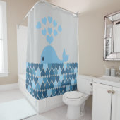 ブルーホエールアンドハート シャワーカーテン (インサイチュ)