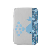 ブルーホエールアンドハート バスマット (正面縦)