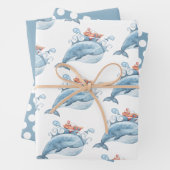 ブルーホエールウォーター誕生日 ラッピングペーパーシート (インサイチュ)
