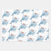 ブルーホエールウォーター誕生日 ラッピングペーパーシート (正面)