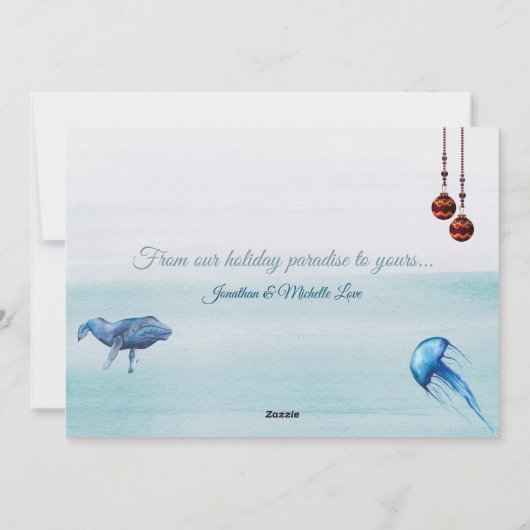 ブルーホエールクラゲ暖かいウィッシュビーチ シーズンカード (裏面)