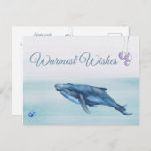 ブルーホエールクラゲ暖かいウィッシュビーチ シーズンポストカード (正面/裏面)