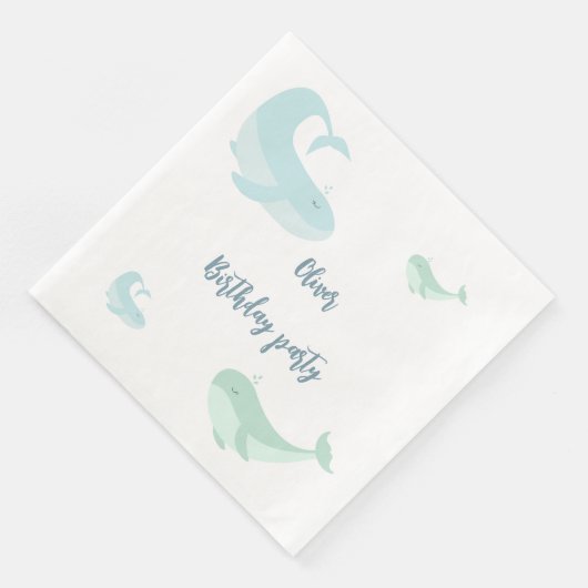 ブルーホエールグリーンパステル海フィッシュバースデーパーティー (コーナー)