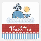 ブルーホエールサンキューステッカー スクエアシール (正面)