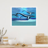 ブルーホエールサンダルプリント ポスター (キッチン)