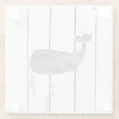 ブルーホエールシープラップ素朴ビーチデコールガラスコース ガラスコースター (裏面)