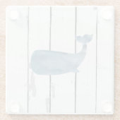 ブルーホエールシープラップ素朴ビーチデコール ガラスコースター (裏面)