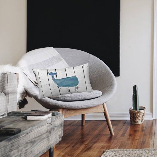 ブルーホエールシープラップ素朴ビーチデコール ランバークッション