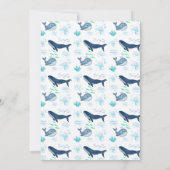 ブルーホエールシームレスパターン – 海洋動物 招待状 (裏面)