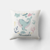 ブルーホエールシーライフベビー海海洋生物 クッション (裏面)