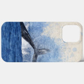 ブルーホエールスプラッシング海アート Case-Mate iPhoneケース (裏面 (横))