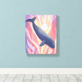 ブルーホエールズ | 海ヒュース水彩動物 キャンバスプリント (インサイチュ (ウッドフロア))