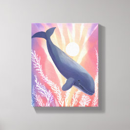 ブルーホエールズ | 海ヒュース水彩動物 キャンバスプリント